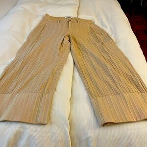 Tan cropped wide leg trouser
